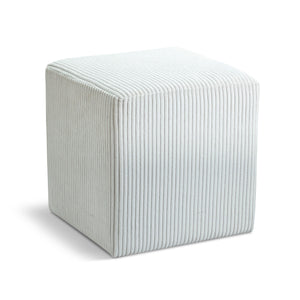 Meridian Roy Cream Microsuede Fabric Ottoman/Stool