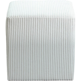 Meridian Roy Cream Microsuede Fabric Ottoman/Stool