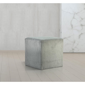 Meridian Roy Grey Microsuede Fabric Ottoman/Stool