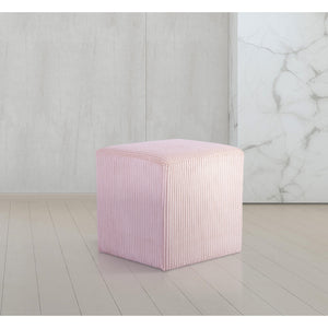 Meridian Roy Pink Microsuede Fabric Ottoman/Stool