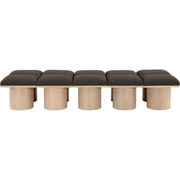 Meridian Pavilion Brown Boucle Fabric Bench
