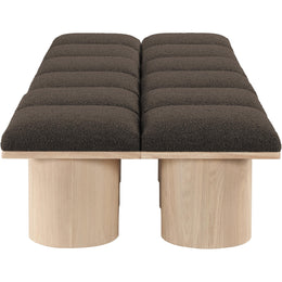 Meridian Pavilion Brown Boucle Fabric Bench