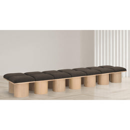 Meridian Pavilion Brown Boucle Fabric Bench