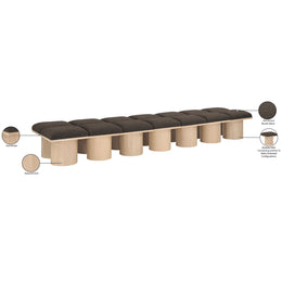 Meridian Pavilion Brown Boucle Fabric Bench