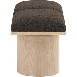 Meridian Pavilion Brown Boucle Fabric Bench
