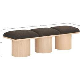 Meridian Pavilion Brown Boucle Fabric Bench