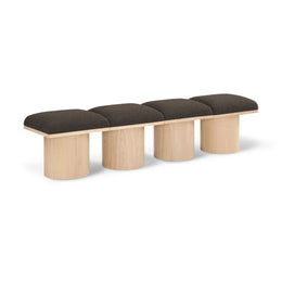 Meridian Pavilion Brown Boucle Fabric Bench