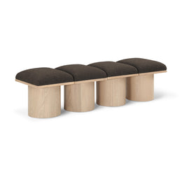 Meridian Pavilion Brown Boucle Fabric Bench