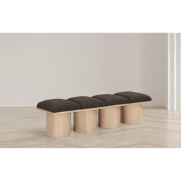 Meridian Pavilion Brown Boucle Fabric Bench