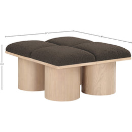 Meridian Pavilion Brown Boucle Fabric Bench