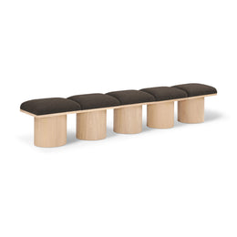 Meridian Pavilion Brown Boucle Fabric Bench