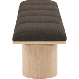 Meridian Pavilion Brown Boucle Fabric Bench