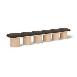 Meridian Pavilion Brown Boucle Fabric Bench