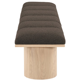 Meridian Pavilion Brown Boucle Fabric Bench