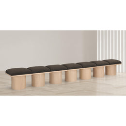Meridian Pavilion Brown Boucle Fabric Bench