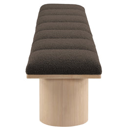 Meridian Pavilion Brown Boucle Fabric Bench