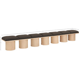Meridian Pavilion Brown Boucle Fabric Bench