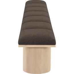 Meridian Pavilion Brown Boucle Fabric Bench