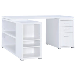 Yvette 60-inch 3-drawer L-Shape Computer Desk Cappuccino