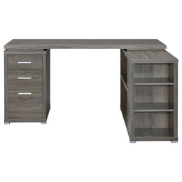Yvette 60-inch 3-drawer L-Shape Computer Desk Cappuccino