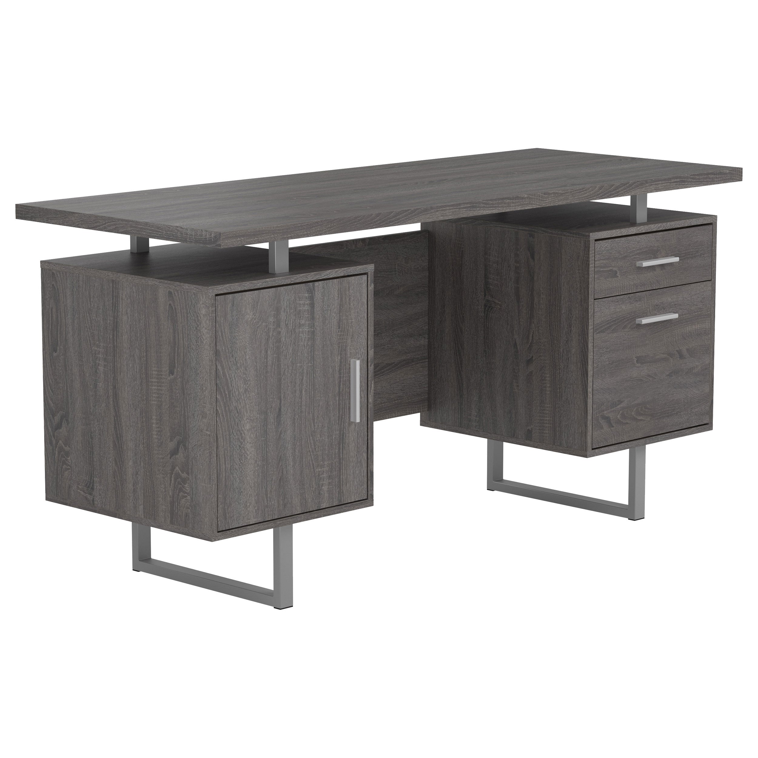 Lawtey 60-inch 2-drawer Computer Desk White High Gloss