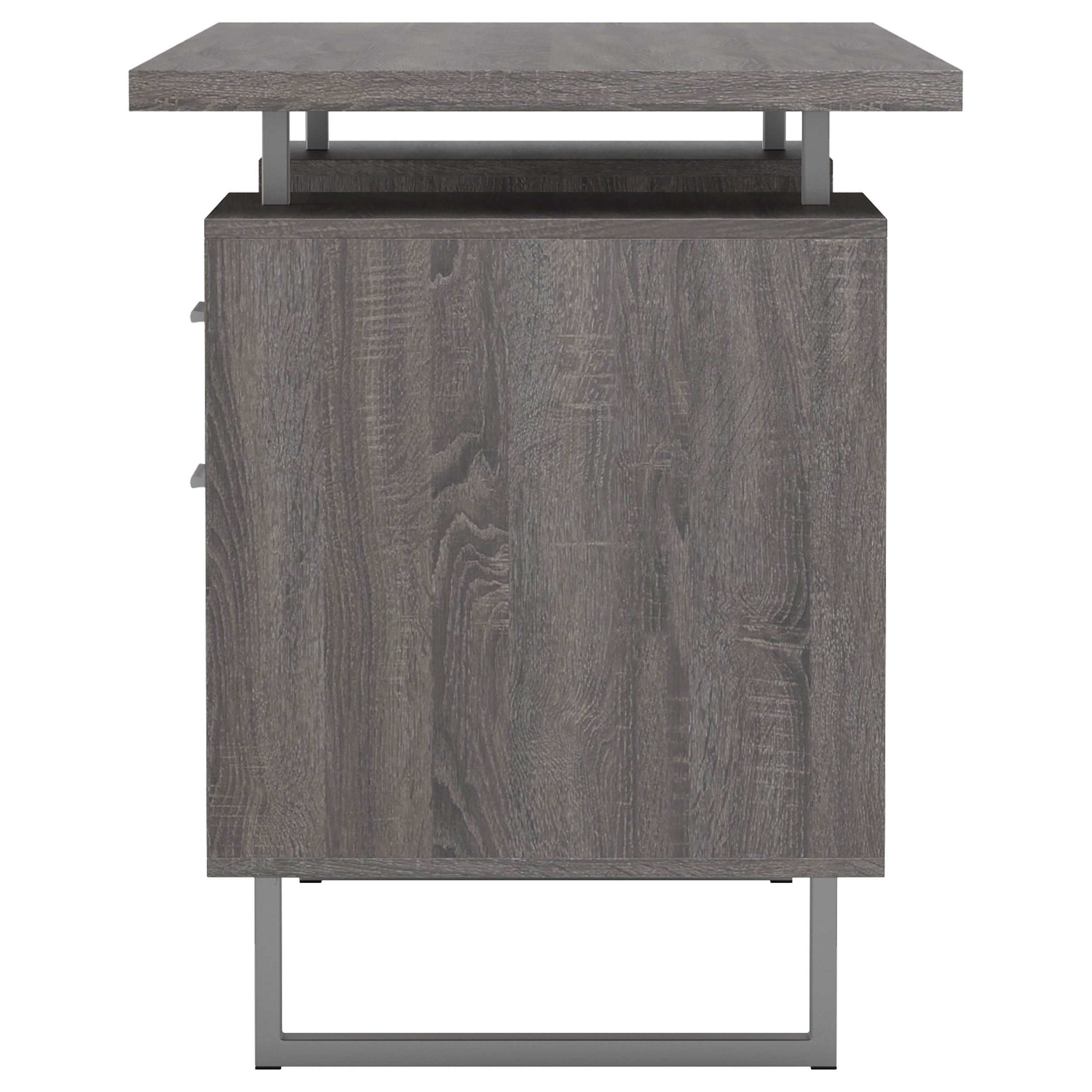 Lawtey 60-inch 2-drawer Computer Desk White High Gloss