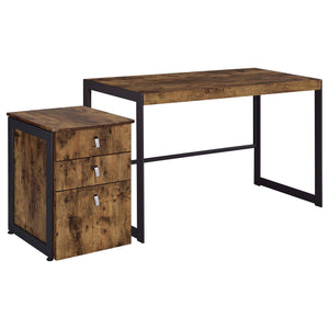 Estrella Office Desk File Cabinet Set Rustic Nutmeg
