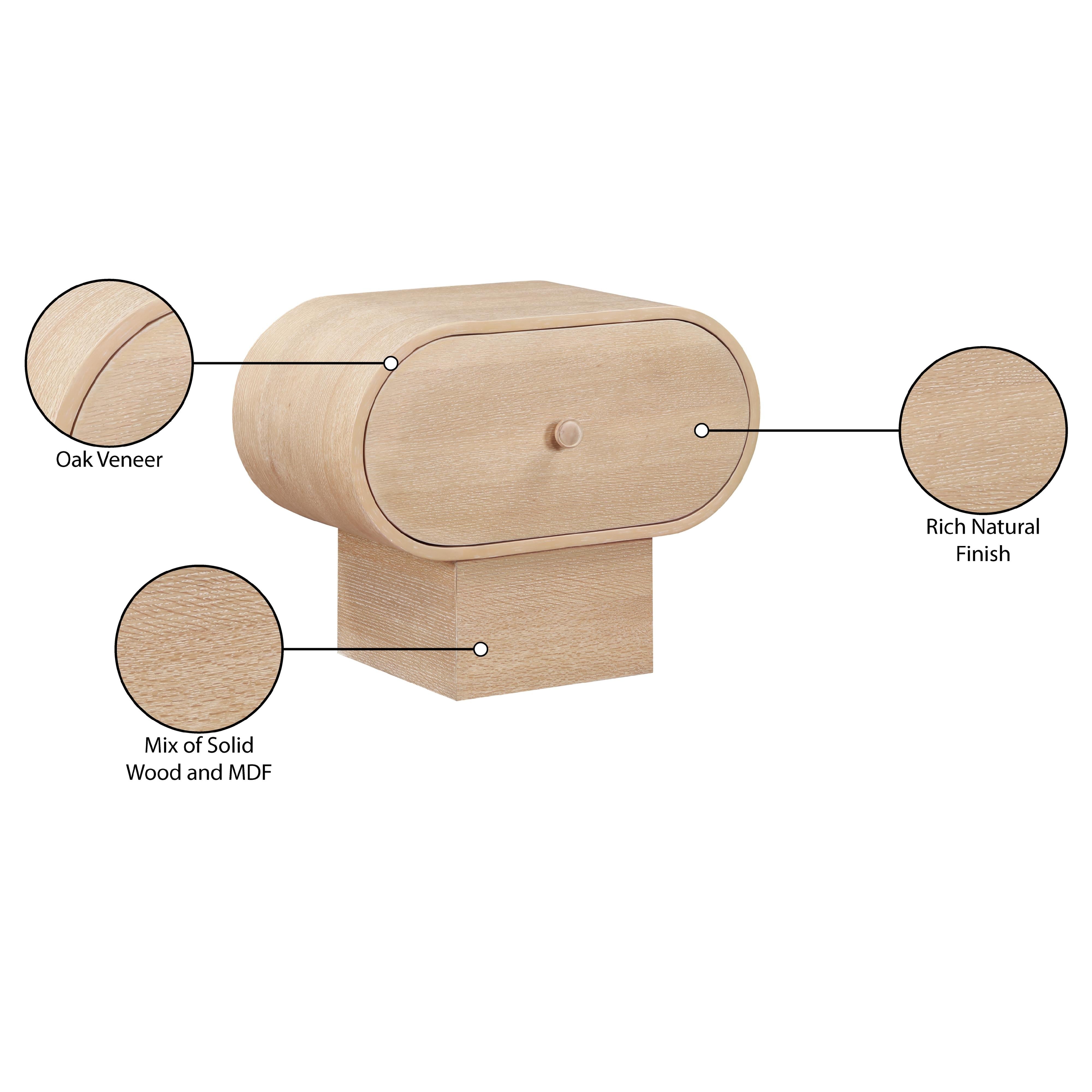 Meridian Harlow Natural Night Stand