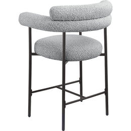 Meridian Blake Grey Boucle Fabric Counter Stool