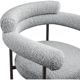 Meridian Blake Grey Boucle Fabric Counter Stool