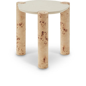 Meridian Thor Natural Burl Wood End Table