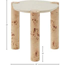 Meridian Thor Natural Burl Wood End Table