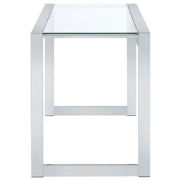 Hartford 47-inch Glass Top Writing Desk Chrome