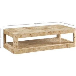 Meridian Reeves Natural Burl Wood Coffee Table