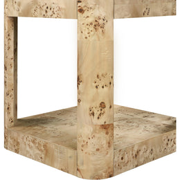 Meridian Reeves Natural Burl Wood End Table