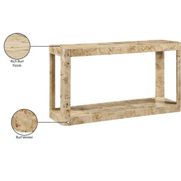 Meridian Reeves Natural Burl Wood Console Table