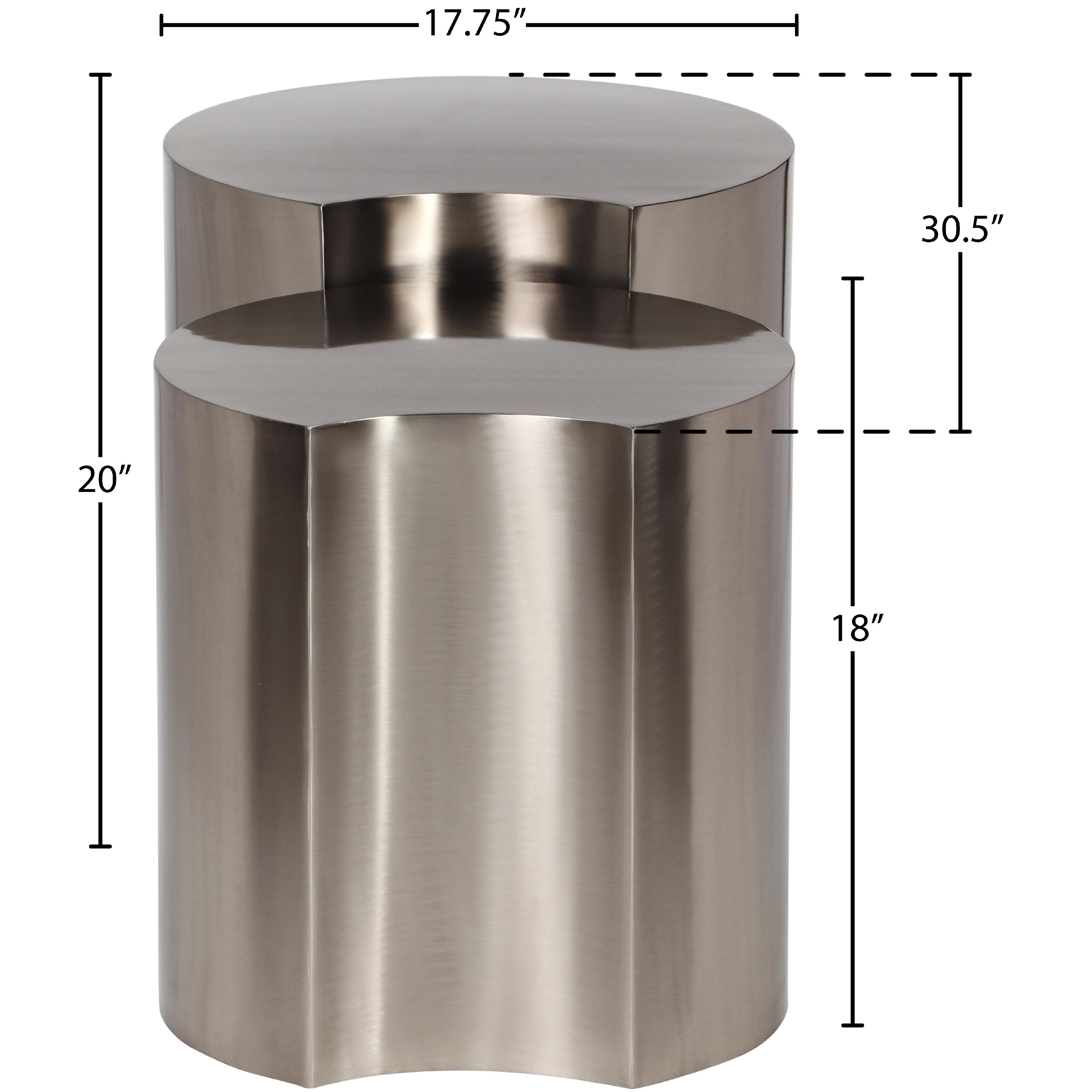 Meridian Dimple Silver End Table