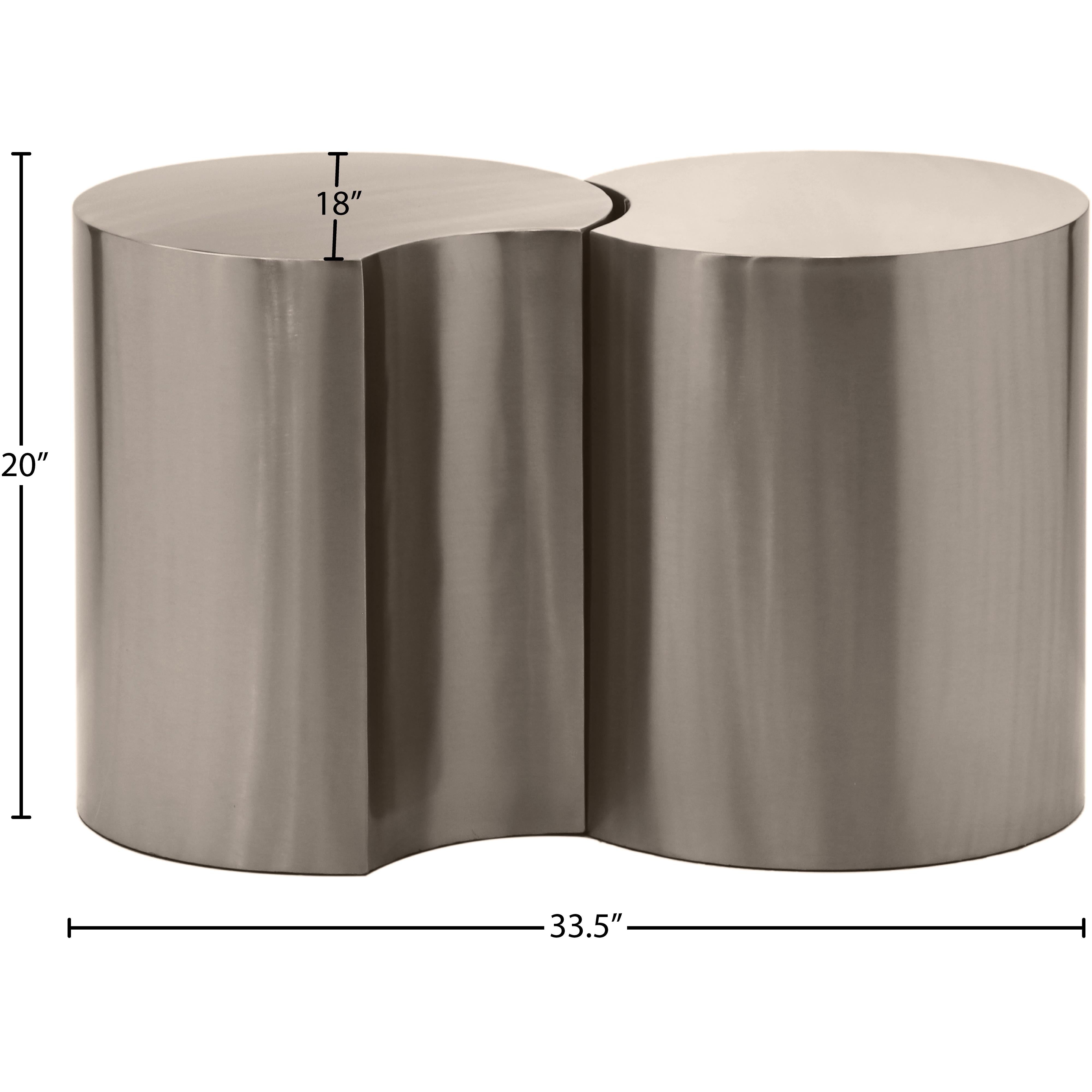 Meridian Dimple Silver End Table
