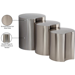 Meridian Dimple Silver End Table