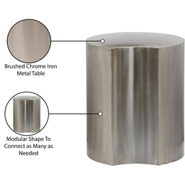 Meridian Dimple Silver End Table