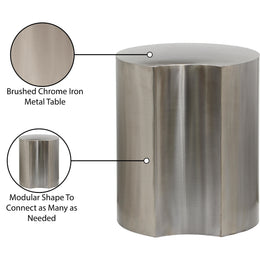 Meridian Dimple Silver End Table