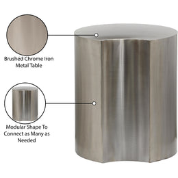 Meridian Dimple Silver End Table