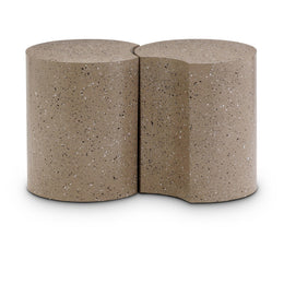 Meridian Dimple Taupe End Table