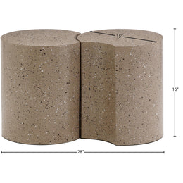 Meridian Dimple Taupe End Table