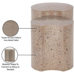 Meridian Dimple Taupe End Table