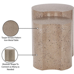 Meridian Dimple Taupe End Table
