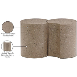 Meridian Dimple Taupe End Table