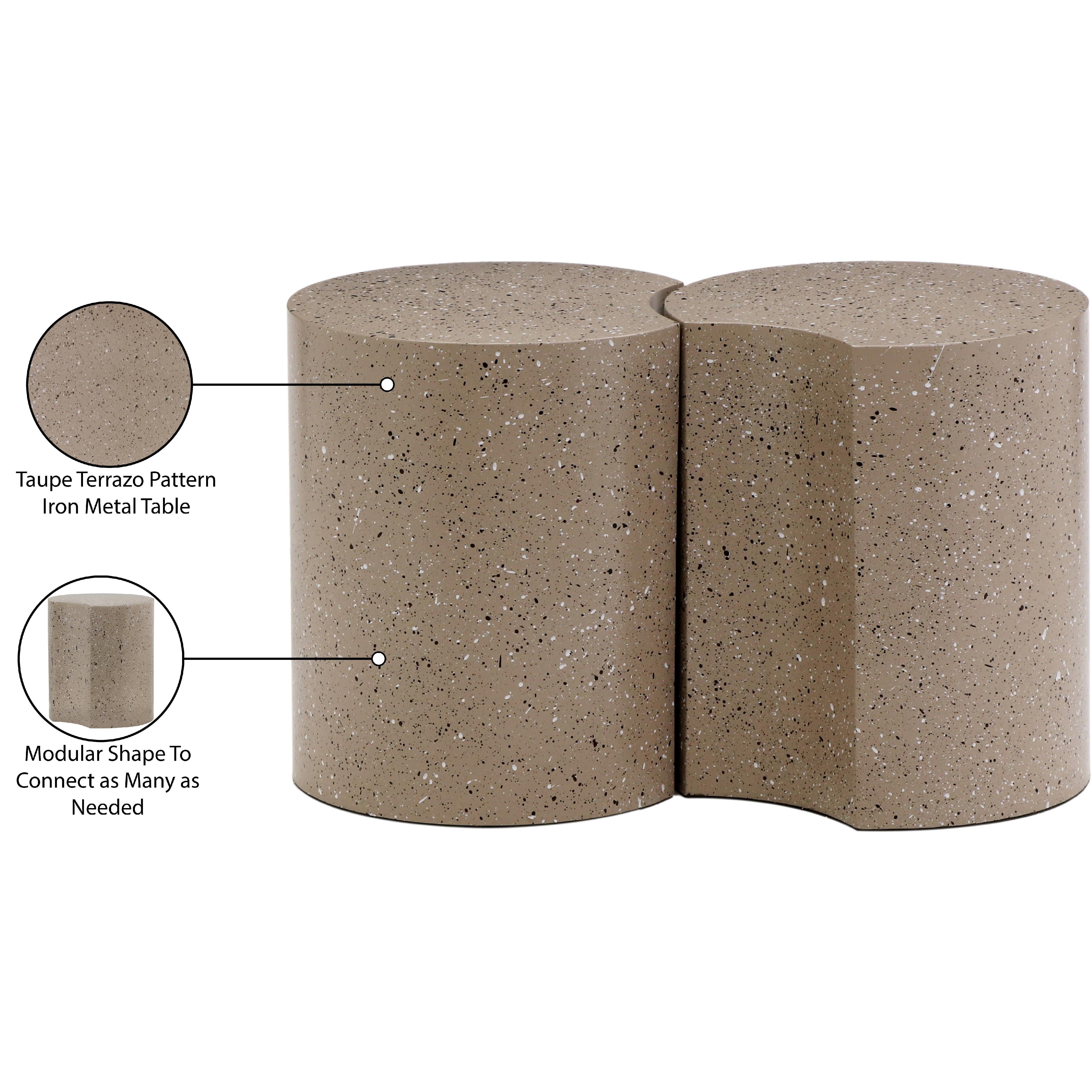Meridian Dimple Taupe End Table