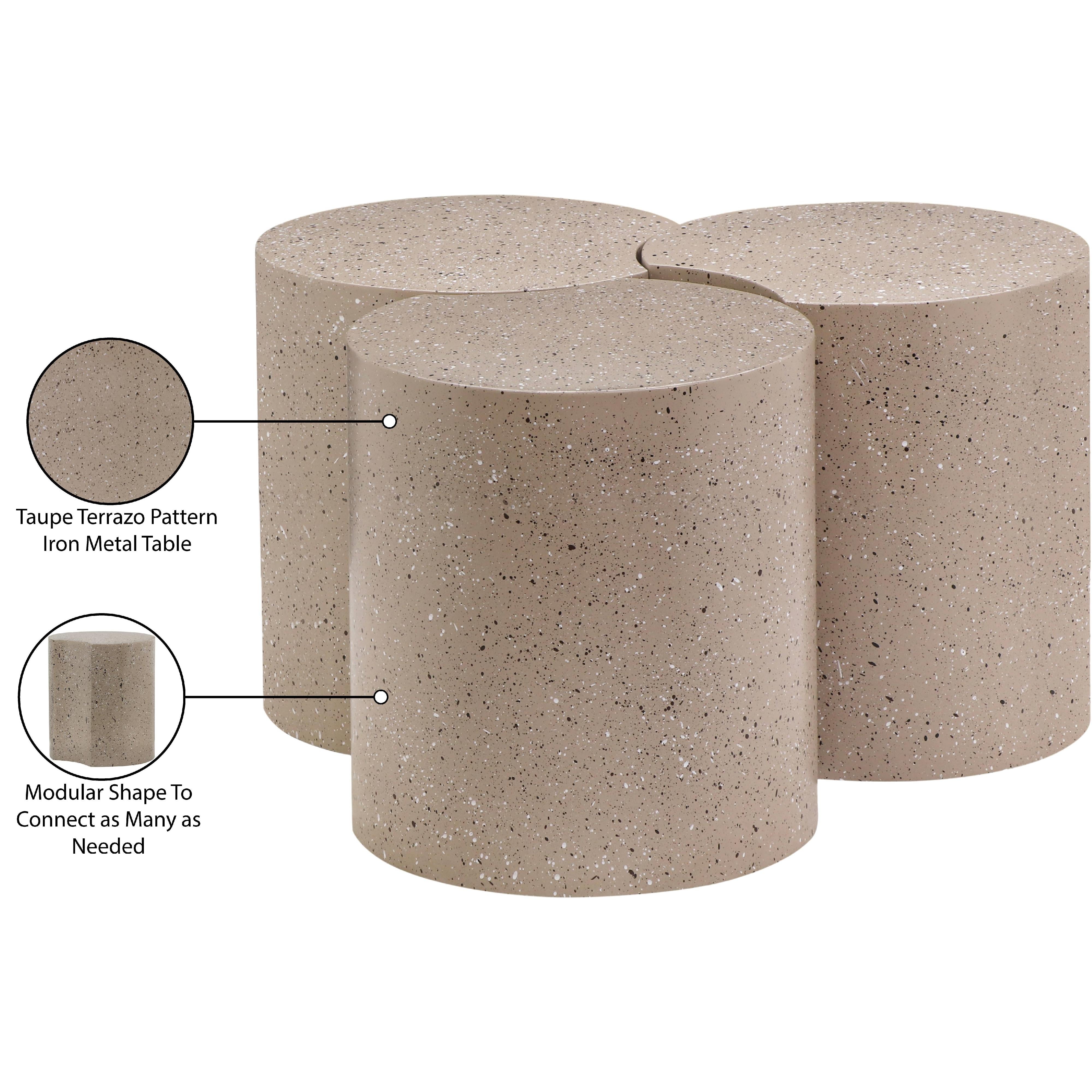 Meridian Dimple Taupe Coffee Table