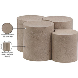 Meridian Dimple Taupe Coffee Table